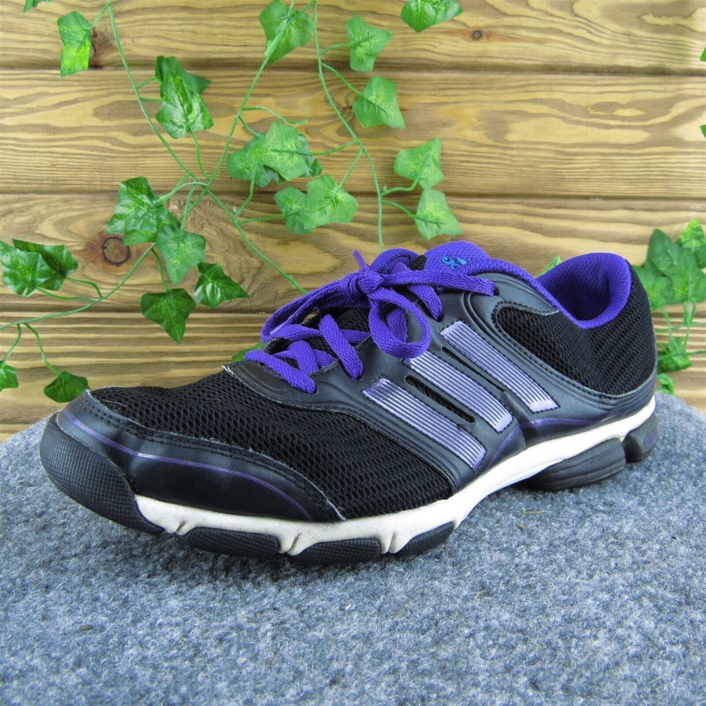 adidas Women Sneaker Shoes Black Fabric Lace Up Size‎ 9 Medium